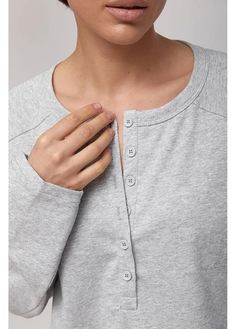Свободный лонгслив с пуговицами на горловине, ONE SIZE No Brand (399770328)
