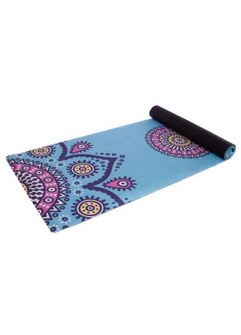 Килимок для йоги Замшевий двошаровий каучуковий 3мм Pro (розмір 183x61x0,3см, блакитно-рожевий) (FI-5662-56) Record (361435596)