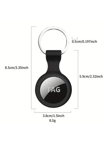 Силіконовий захисний чохол для Apple AirTag з металевим кільцем No Brand (368827712)