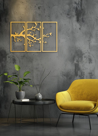 Настенный декор для дома, картина лофт "Ветвь вишни картина модульная", декоративное панно 40х65 см Woodyard (292113133)