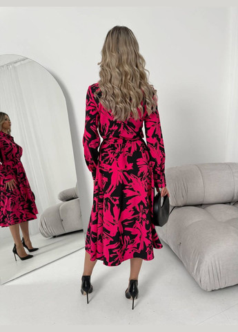 Розовое женское платье из шелкового софта цвет малина р.42/44 454118 New Trend
