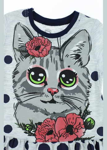 Сіра сукня літня бавовняна в горох киса сіра 104 см (42876) BABYKROHA (323469365)