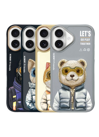 Чохол TPU+PC 3D with Metal Buttons для iPhone 16 Gorilla Black No Brand Apple iPhone 16 2024 (336151498)