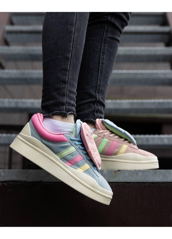 Рожеві Осінні кросівки чоловічі adidas campus x bad bunny moon pink адідас кампус No Brand