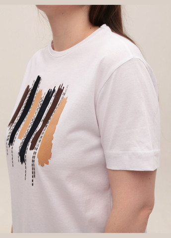 Женская футболка белая с принтом MDG Пряма - (323202288)