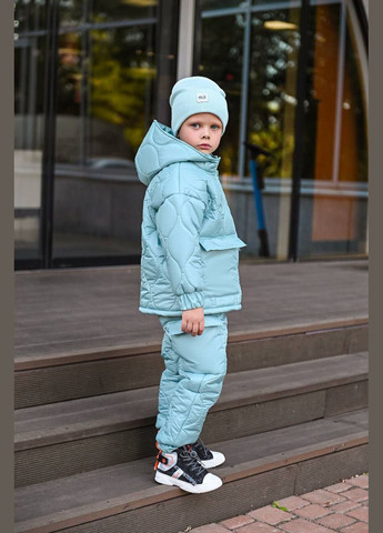 Бирюзовый зимний костюм зимний двойка popluzhnaya