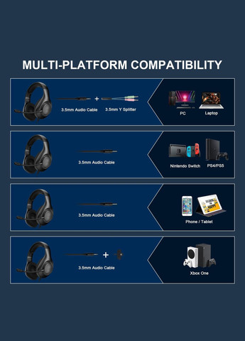 Ігрові навушники Each H-7 з мікрофоном ( ) Kotion Each (315435708)