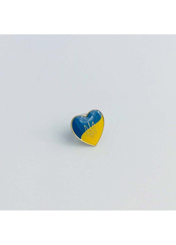 Значок патриотический Сердце Украины с трезубцем 15х15 мм Dobroznak (292338566)