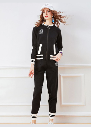 Женский трикотажный демисезонный костюм LE-21-1 Черный Number Nine (294755351)
