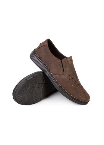 Серые повседневные туфли мужские бренда 9200535_(1) ModaMilano без шнурков