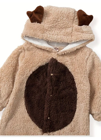 Милый детский комбинезон с мишкой и капюшоном 68-74 см No Brand (369936782)