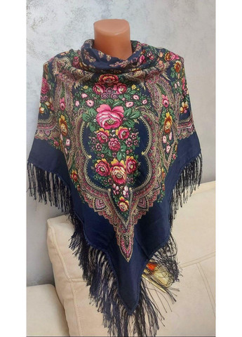 Украинский платок на Рождество 110см плюс торочки, темно-синий платок No Brand (366817534)