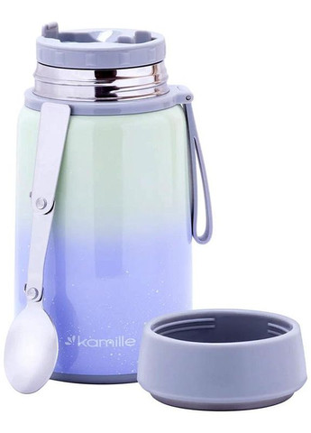 Термос пищевой Градиент 800мл из нержавеющей стали с ложкой Kamille (372291729)