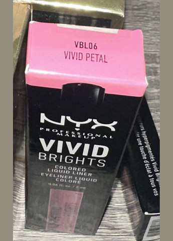 Кольорова підводка для очей VIVID BRIGHTS LINER (2 мл) Vivid Petal Pastel pink (VBL06) NYX Professional Makeup (279363963)