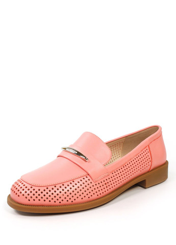 It-Girl Жіночі перфоровані лофери лофери кораловий з натуральна шкіра, — літо (350874635)