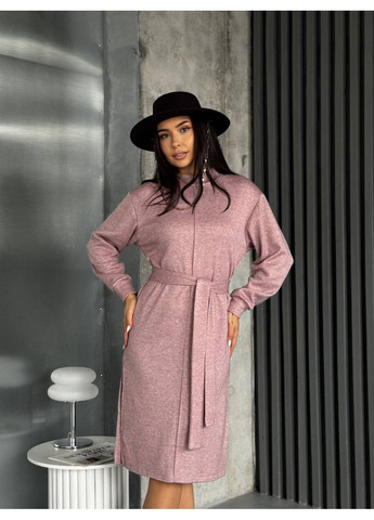 Пудровое повседневный, кэжуал платье No Brand однотонное