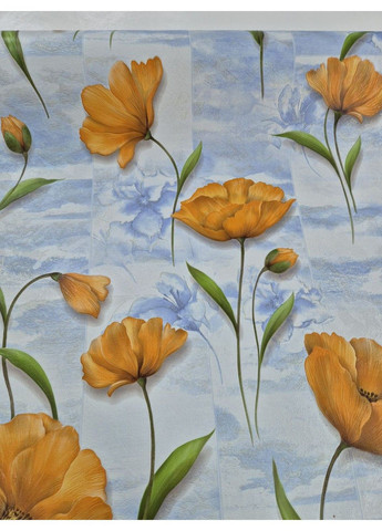 Виниловые обои 10.05 × 0.53 м Славянские обои 5731-03, голубые для кухни, коридора, гостиной Слов'янські шпалери (340275476)