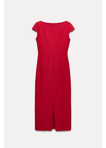 Красное облегающее платье меди zw collection Zara