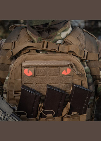 Нашивка Tiger Eyes Laser Cut (пара) Coyote/Red/GID M-TAC (315047206)