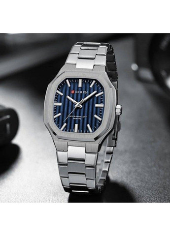 Часы мужские наручные Quadro (Серебристые) Curren (314483553)