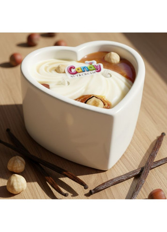Масажна свічка з ароматом горіхового крему Nut Cream у формі серця, 70 мл Candy (369608669)