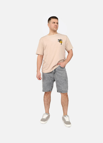 Бежевая футболка с коротким рукавом мужская цвет бежевый cb-00270057 Yuki