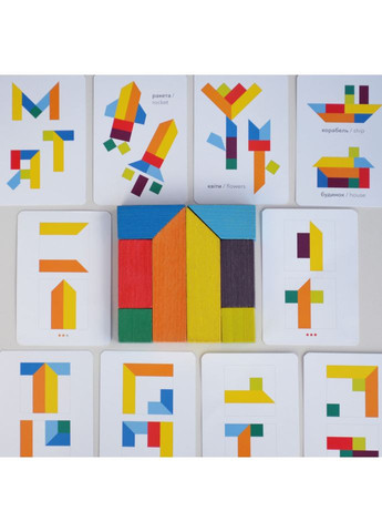 Деревянная головоломка "Танграм 8" 900446, 8 элементов Igroteco (365640313)