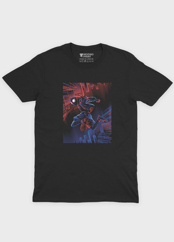 Чорна чоловіча футболка з принтом супергероя - людина-павук (ts001-1-bl-006-014-061) Modno