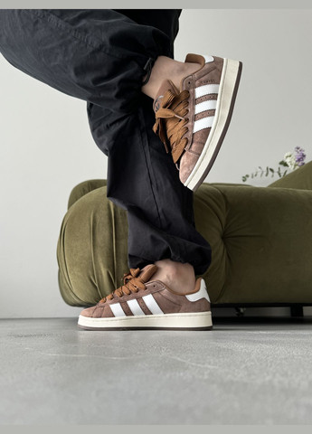Коричневые демисезонные кроссовки мужские и женские adidas campus 00s brown | адидас кампус коричневые No Brand