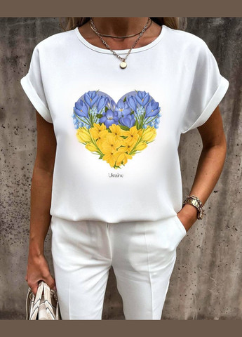 Біла блузка з красивим вирізом у вигляді крапельки на спині Украина