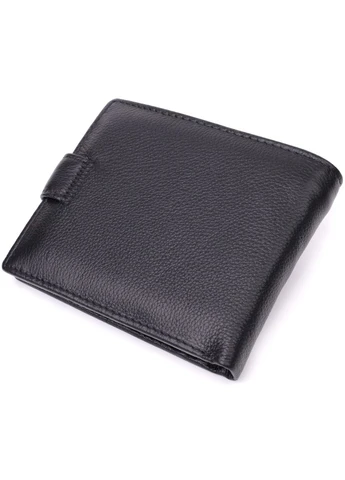 Горизонтальне портмоне для чоловіків із натуральної шкіри ST Leather Чорний Верховинка 22459 (398252221)