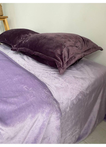 Постільна білизна Баклажановий + Бузковий, плюш Двухспальний розмір, наволочки 50/70 No Brand (363191626)