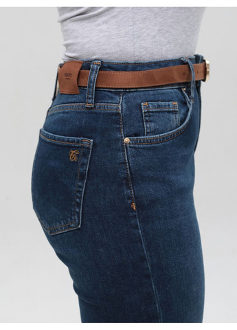 Джинсы женские синие прямые МОМ Мom regular Cracpot - (361855980)