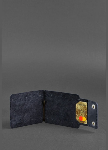 Чоловіче шкіряне портмоне синє 10.0 затиск для грошей Crazy Horse (A-026813) BlankNote (328444712)