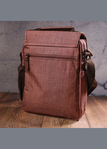 Сумка мужская через плечо из текстиля 21262 Коричневая Vintage (302009124)
