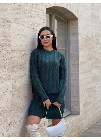 Женский костюм с юбкой из полушерсти No Brand (367853332)