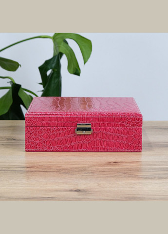 Шкатулка для украшений с зеркалом из экокожи крокодил, бархат см (JZ-012-1) Гранд Презент (322190843)