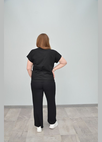 Черная всесезон женская повседневная футболка, разные цвета (2xl, 3xl, 4xl, ), 5xl No Brand