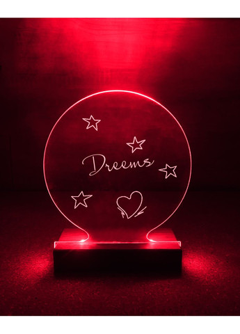 Ночник с блокнотом для пожеланий Круг (на черной подставке) Creative (355387096)