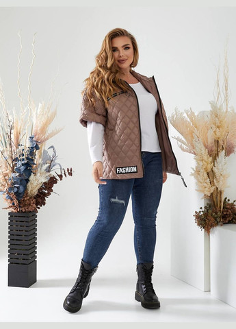 Жіноча жилетка безрукавка з капюшоном коротка No Brand (345643592)