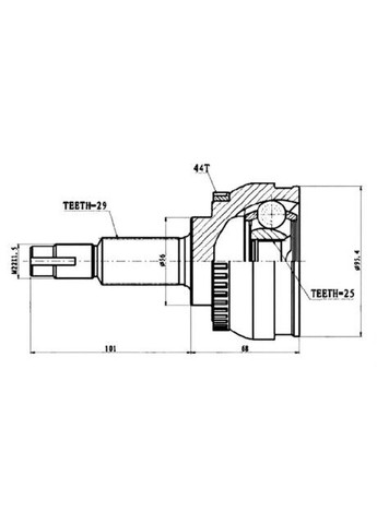 Шрус зовнішній PROfit (368534128)