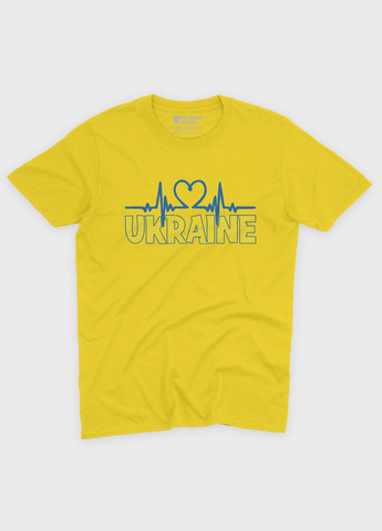 Желтая демисезонная футболка для девочки с патриотическим принтом ukraine (ts001-4-sun-005-1-099-g) Modno
