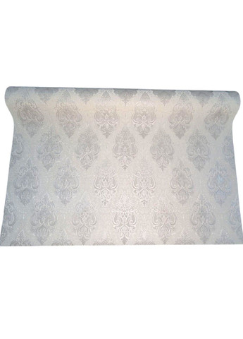 Обои метровые виниловые 10,05 × 1,06 м Славянские обои 8530-05, белые для гостиной, спальни, коридора, зала Слов'янські шпалери (340275379)