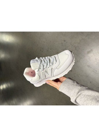 Білі Осінні кросівки чоловічі new balance 574 white нью беланс 574 No Brand