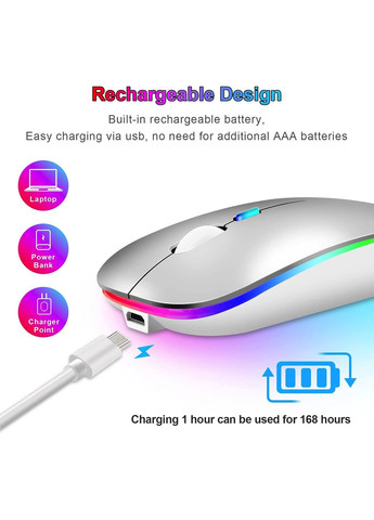 Аккумуляторная беспроводная мышь P37, Gray (2.4G+Bluetooth) VHG (334305003)