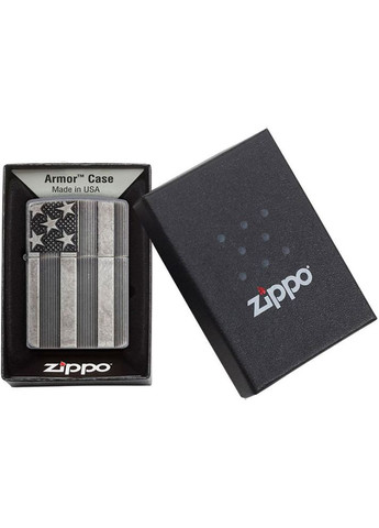 Запальничка 28974 U.S. Flag Armor Antq Slvr Plate Zippo (316517967)