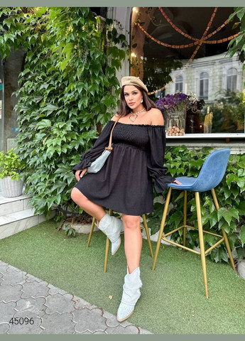 Чорна повсякденний сукня міні Liton