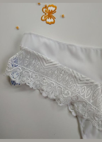 Элегантные женские стринги белого цвета с гипюром sirtaka размер Л. 48волбар Wolbar (369612917)