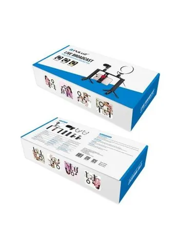 Набор блогера 4в1 (ring light, mount, phone holder, microphone) (PKT3028) Puluz mount, microphone), phone holder, 4in1 (ring light (400302211)