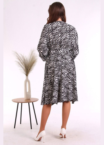 Білий кежуал сукня рукав фонарик жіноча 202 зебра білий софт чорна Актуаль